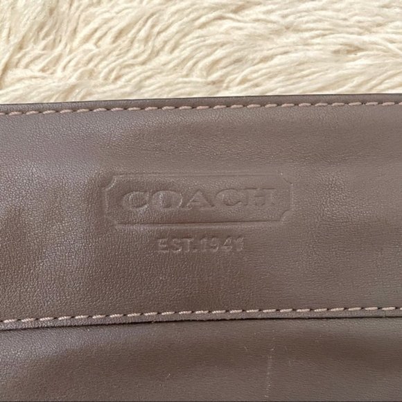 Coach Zoe Taupey Gray Leather 2-Way Hobo ATB Shoulder Bag Purse - 12.5” x 10” - Picture 4 of 12